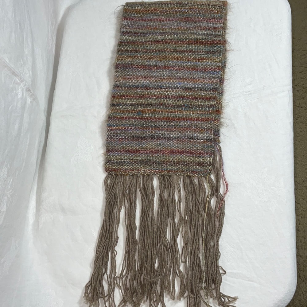 Handmade Knitted Scarf w/ Fringe